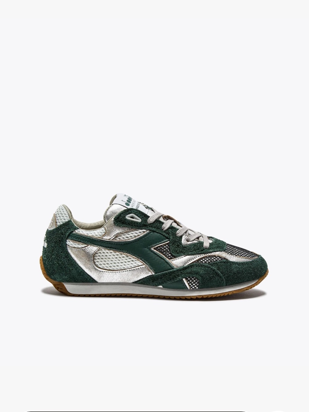 NEW Diadora Heritage Dark Green & Silver Sneaker - Made in Italy